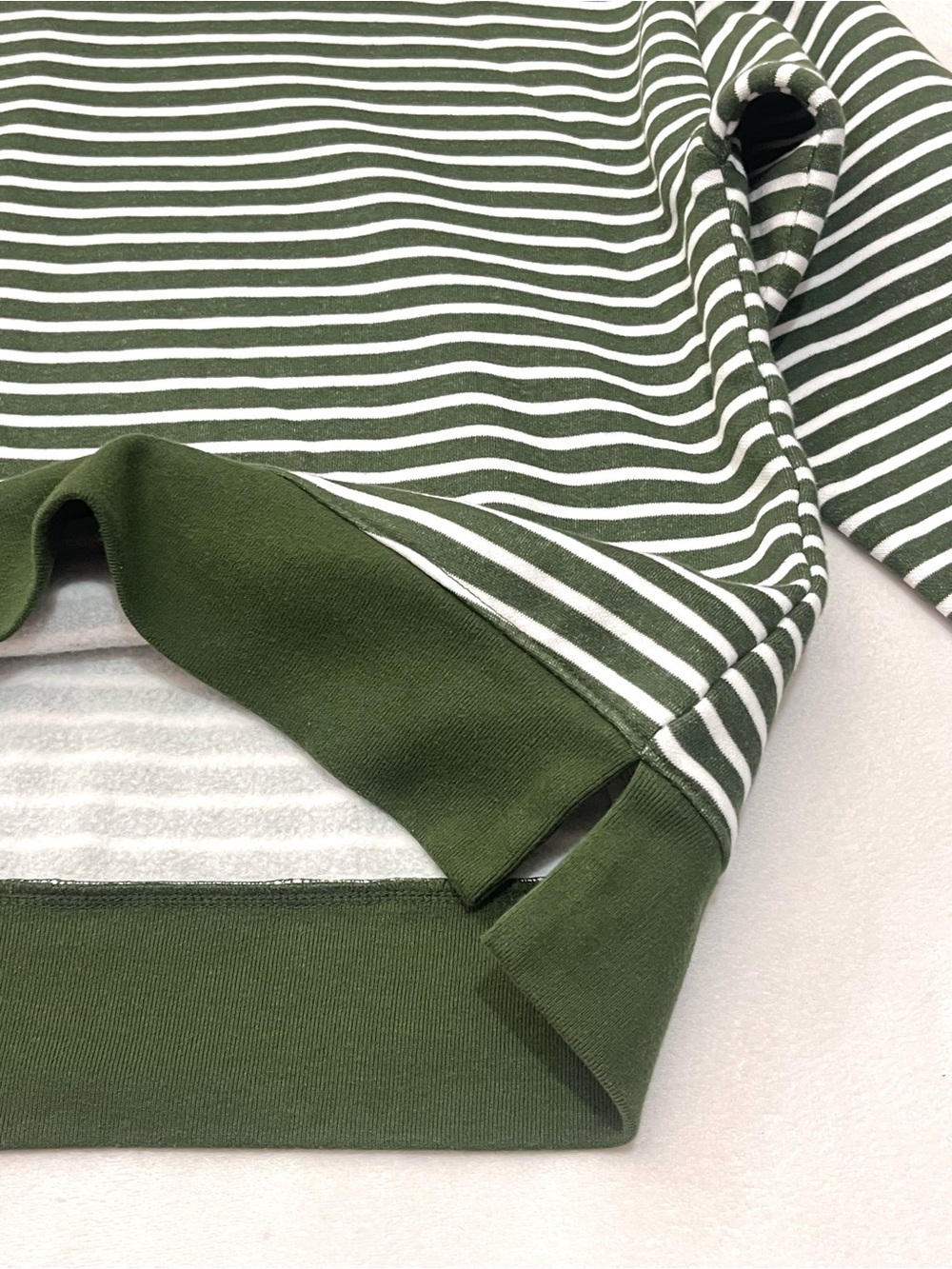 J.Crew Women's Striped Crewneck Sweater in Dark Green and White Size Medium - Picture 8 of 16